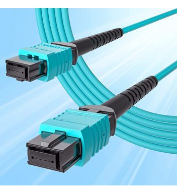 MPO-MPO OM3 マルチモード 光パッチケーブル 8芯 QSFP+モジュール用光ケーブル(5m)