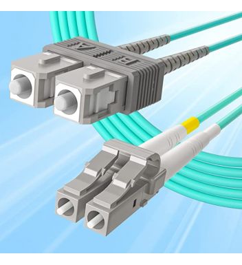 OM3 LC-SC ギガビット マルチモード デュプレックス 光ファイバーケーブル パッチケーブル(5m)